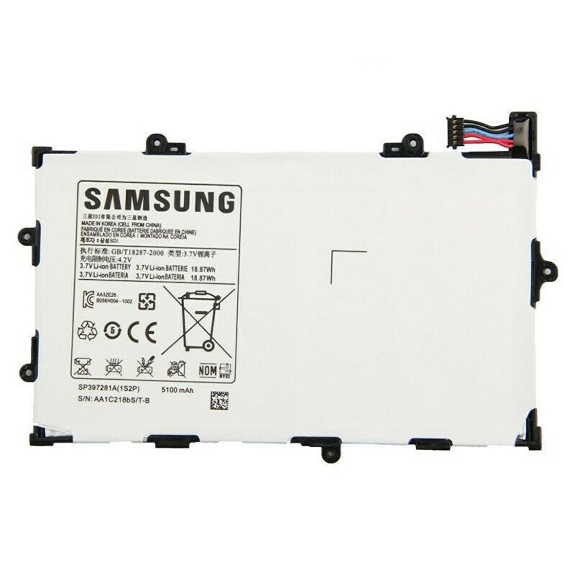 Samsung Tab İ815 P6800 P6810 Pil Batarya Sp397281A