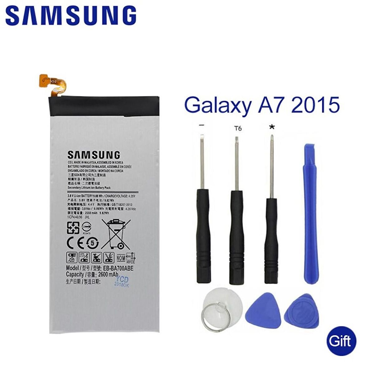 Samsung A7 A700 Pil Batarya Eb-Ba700Abe Tamir Seti