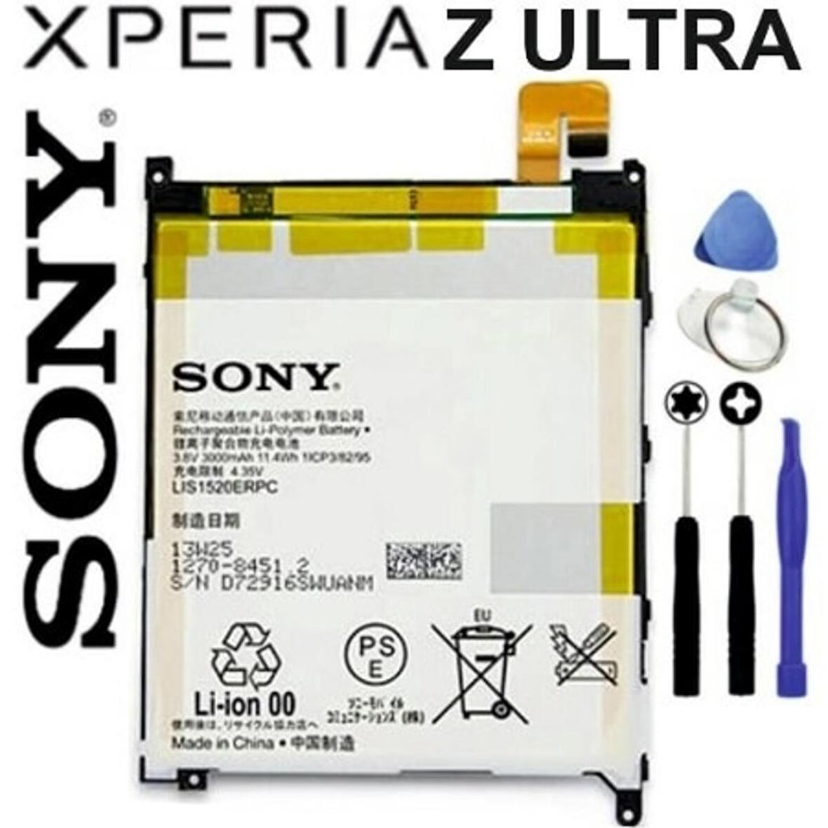 Sony Xperia Z Ultra Xl39H Batarya Pil Lıs1520Erpc ve Tamir Seti