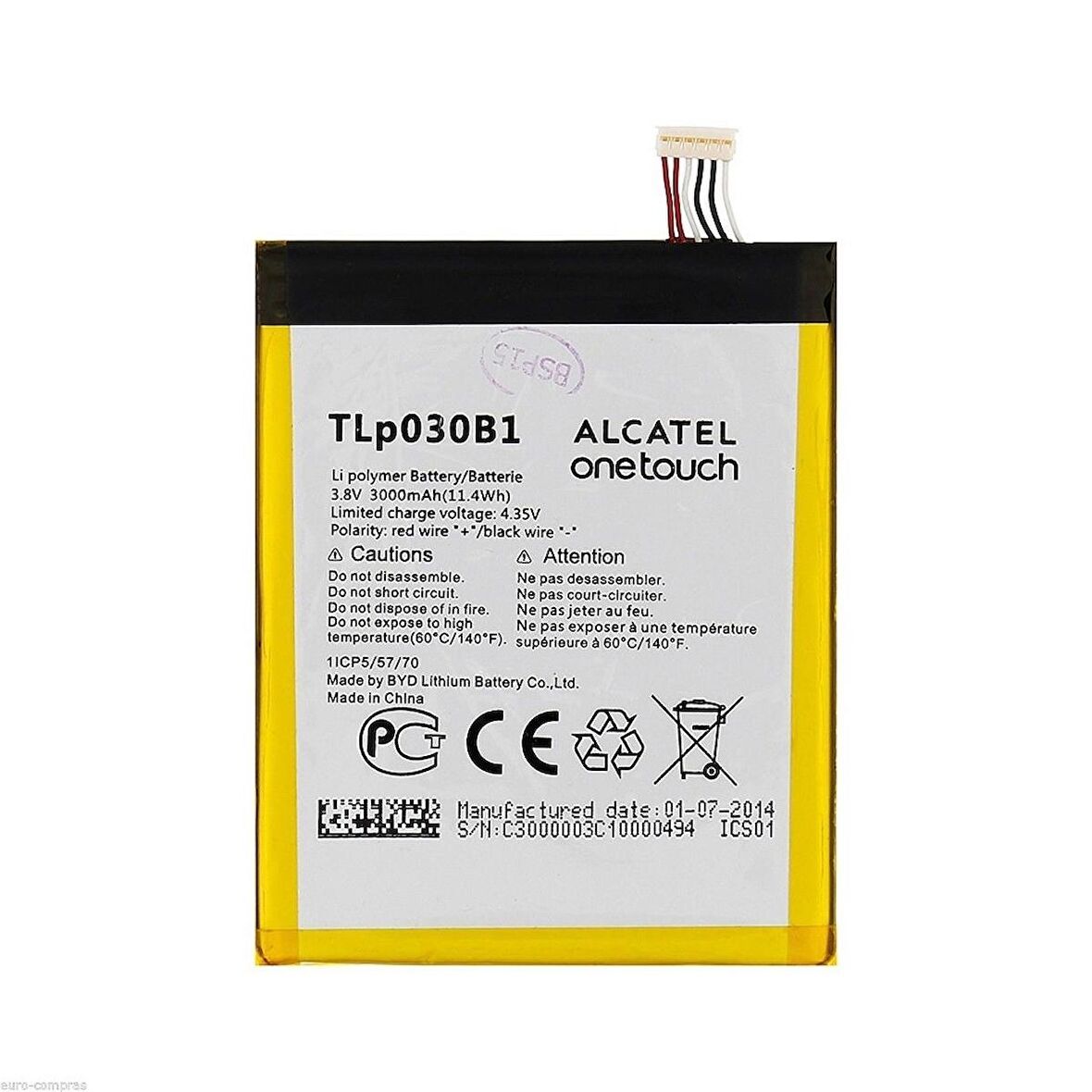 Alcatel One Touch Pop S7 Tlp030B1 Pil Batarya + Tamir Seti