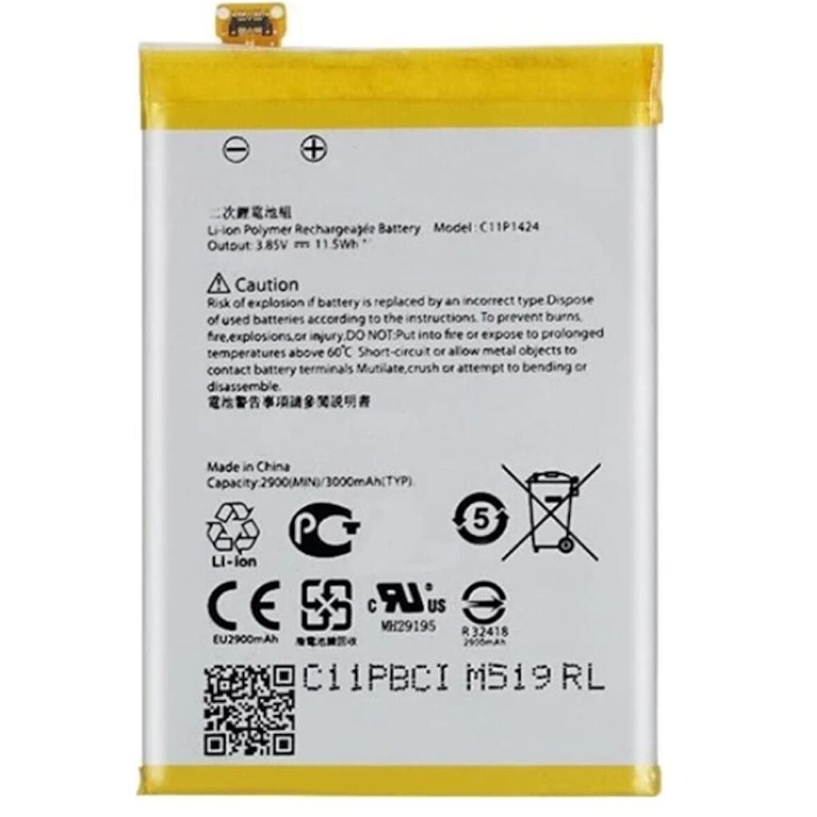 Asus Zenfone Ze551Ml Ze550Ml - C11P1424 Batarya - Pil