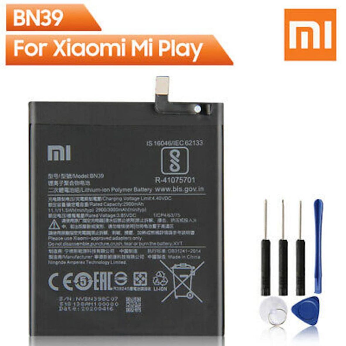Xiaomi Mi Play Pil Batarya Bn39 + Tamir Seti 3000Mah