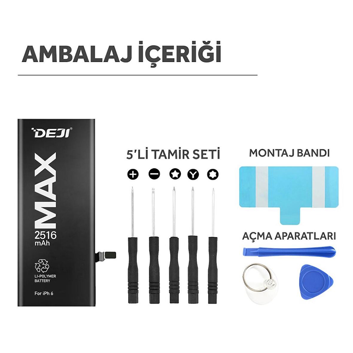 iPhone 6 Batarya Mucize Batarya Deji 2516mAh