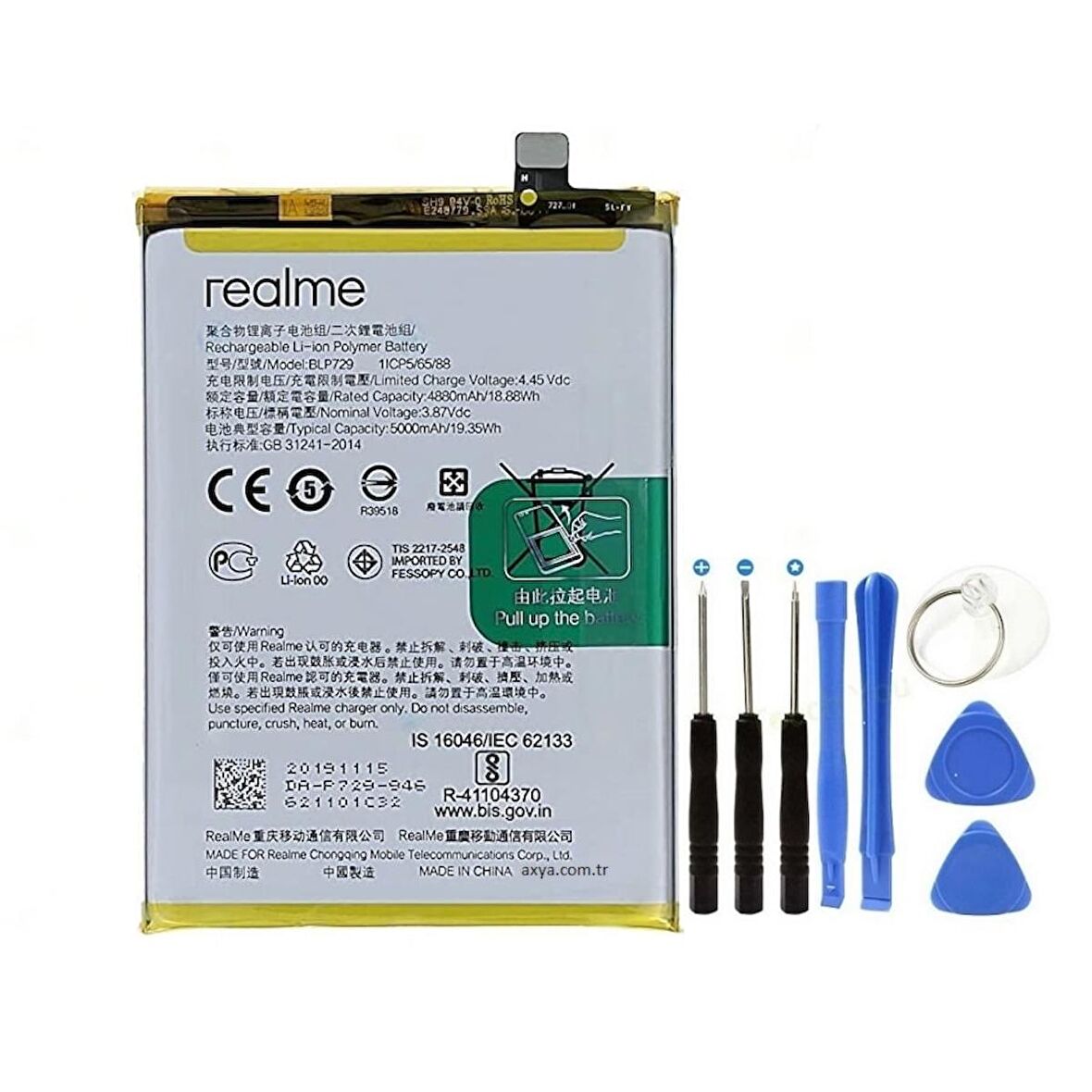 Realme C21 Pil Batarya BLP729 + Tamir Seti