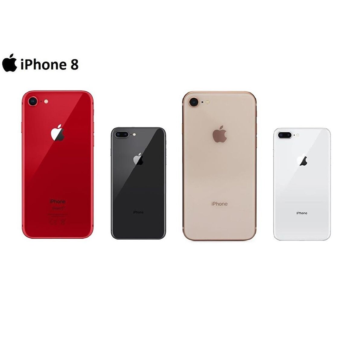Axya Apple Uyumlu iPhone 8 Arka Pil Batarya Kapak Cam Kamera Lensli