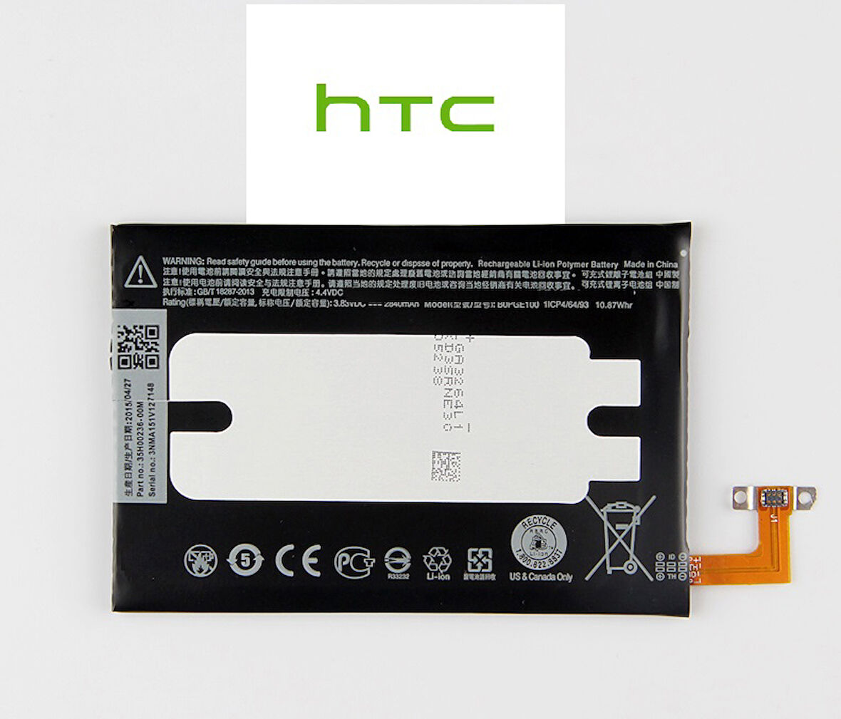 HTC One M9 Batarya Batarya Pil BOPGE100 2840 mAh