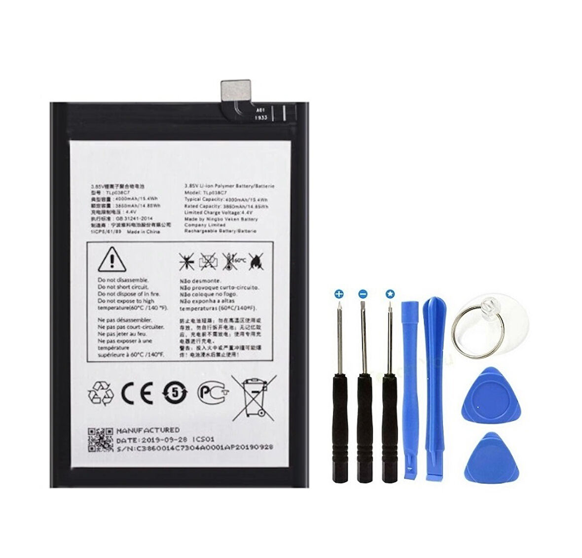 Alcatel 3X 2019 Pil Batarya ve Tamir Seti TLp038C7