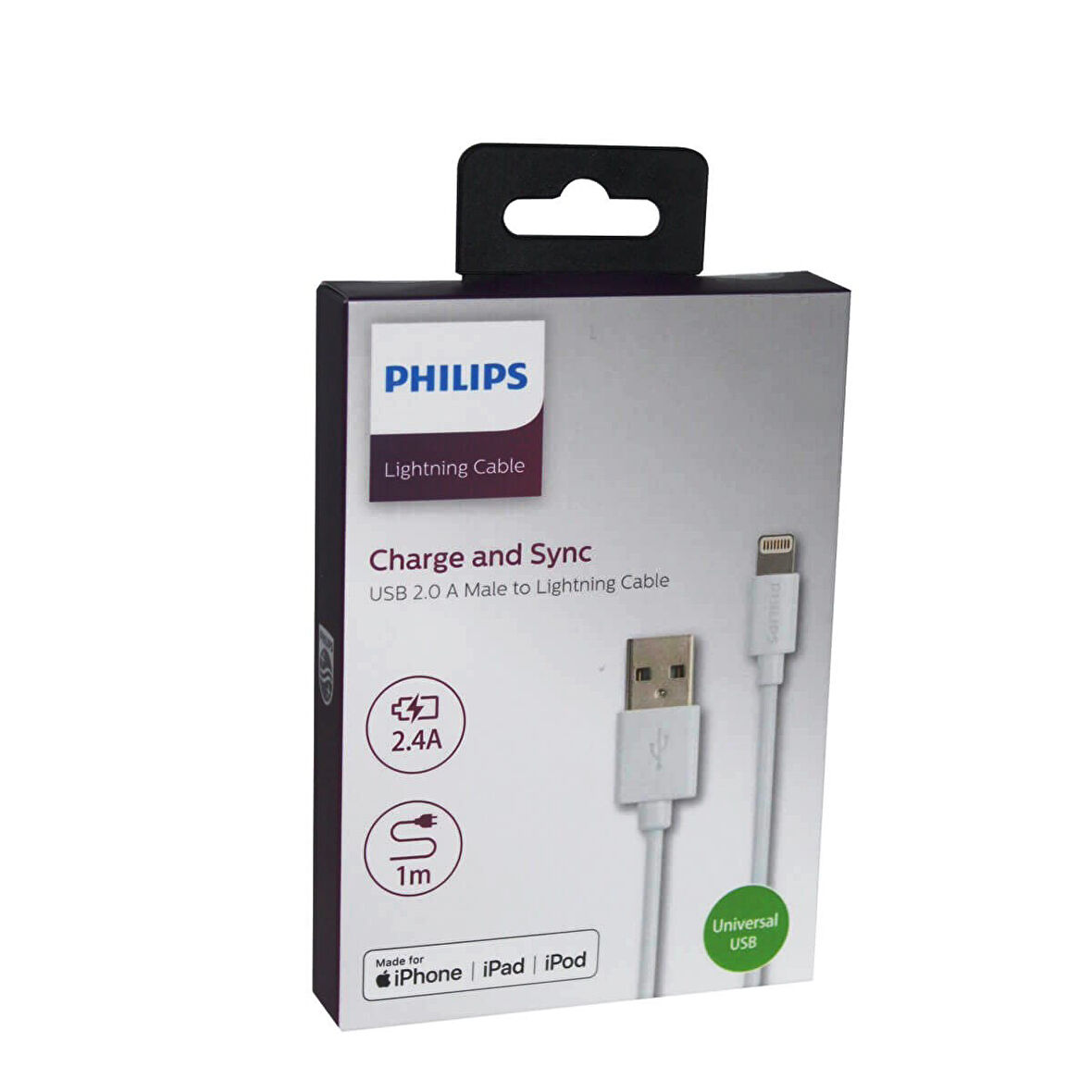 Philips Lightning USB İphone 5-6-7-8-X Hızlı Şarj ve Data Kablosu 1M SWR1508W/93