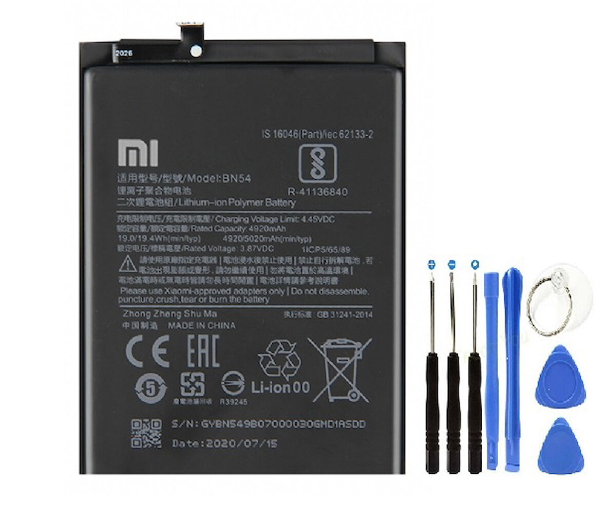 Xiaomi Redmi 9 BN54 Pil Batarya ve Tamir Seti 5020 mAh