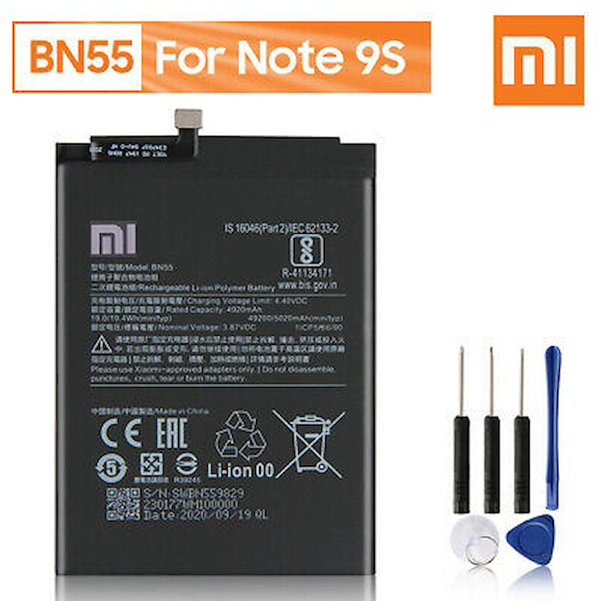 Xiaomi Redmi Note 9S BN55 Pil Batarya ve Tamir Seti