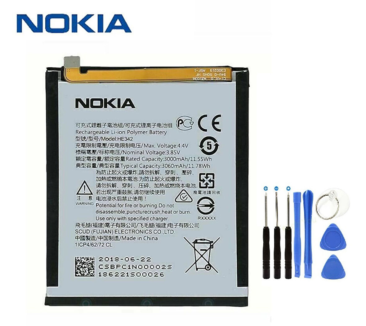 Nokia X6 2018 6.1 Plus Pil Batarya ve Tamir Seti HE342