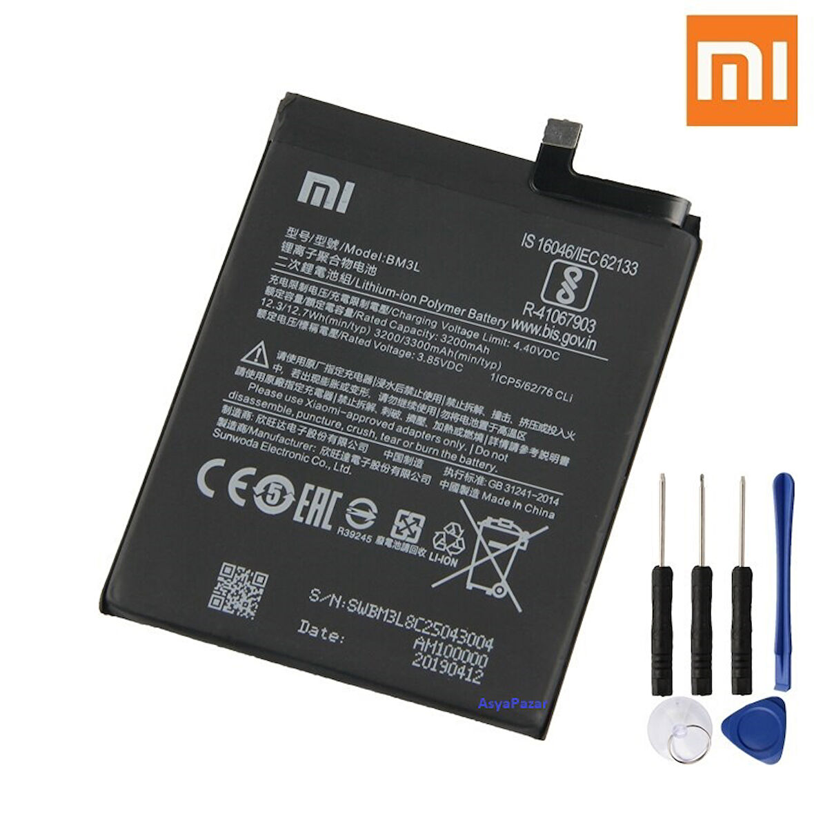 Xiaomi Mİ9 BM3L Pil Batarya ve Tamir Seti 3200 mAh