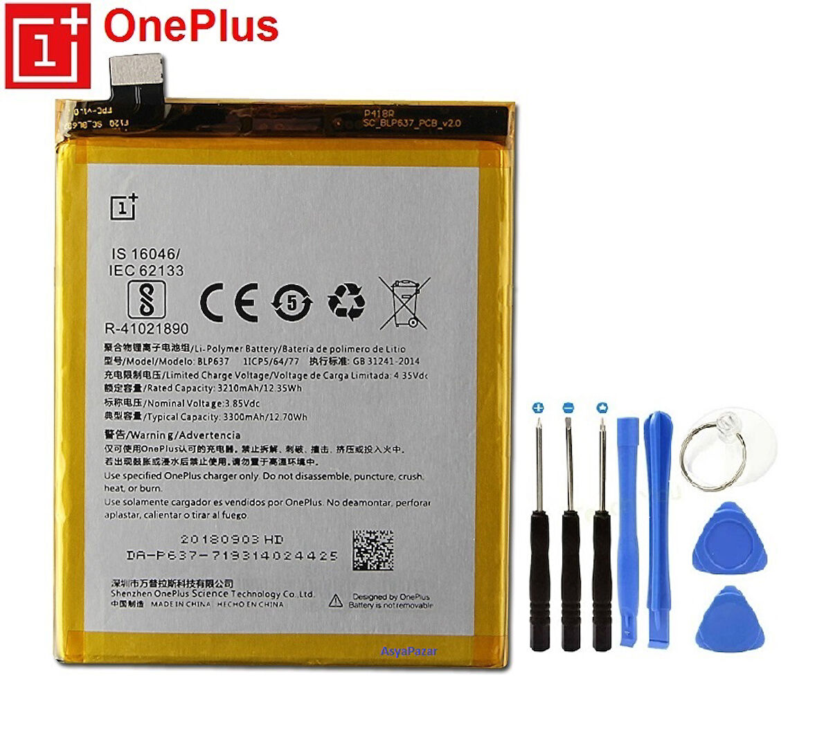 OnePlus 5T BLP637 Batarya ve Tamir Seti