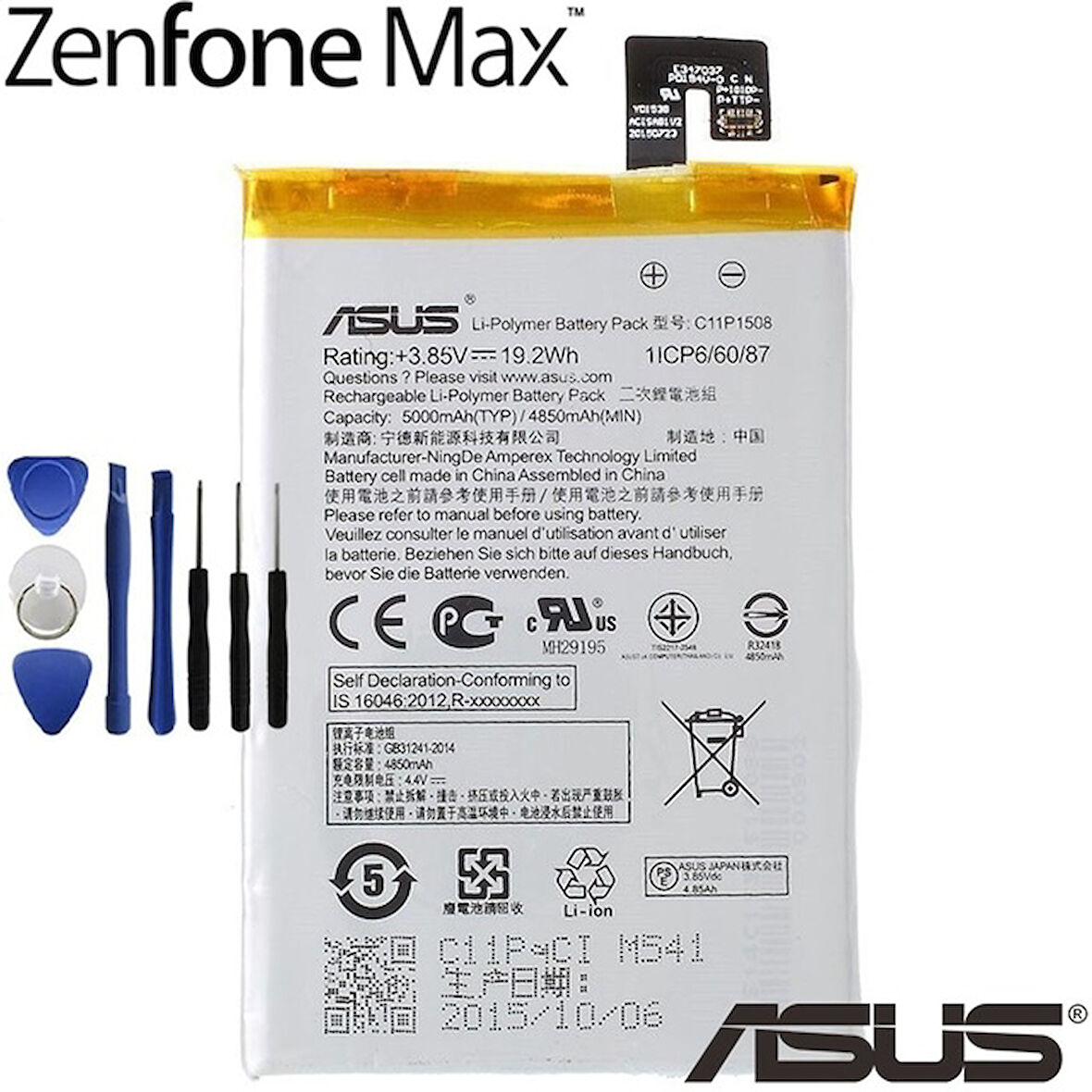 ASUS ZENFONE MAX ZC550KL BATARYA PİL C11P1508 Servis Çıkma