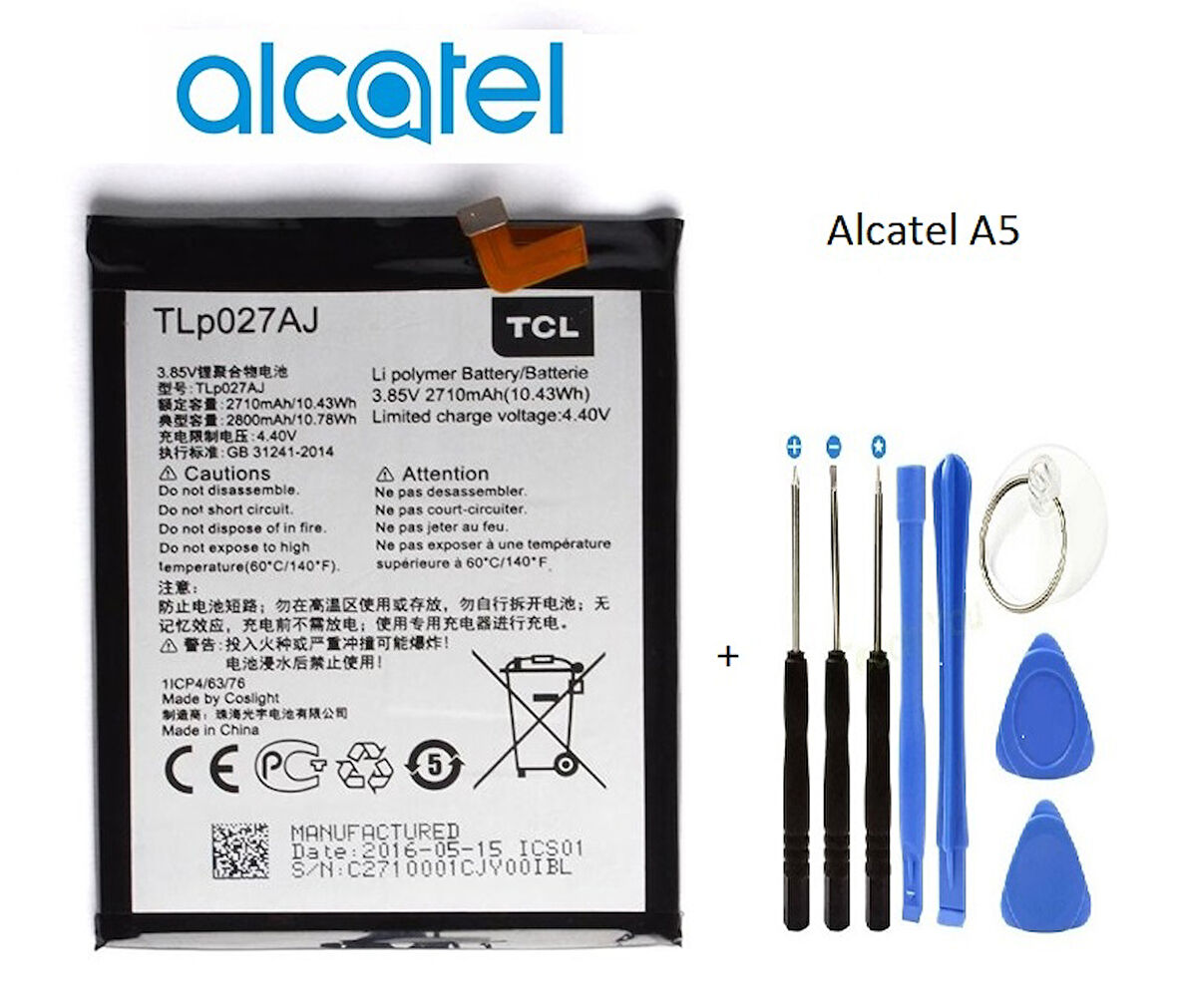 Alcatel A5 OT 6058D-A5 5085D Batarya Pil ve Tamir Seti TLp027A1-AC-AJ