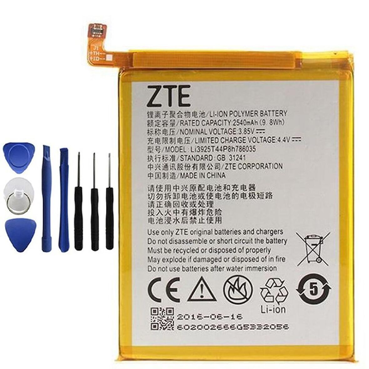 ZTE Blade BA910 Pil Batarya Li3925T44P8h786035 ve Tamir set