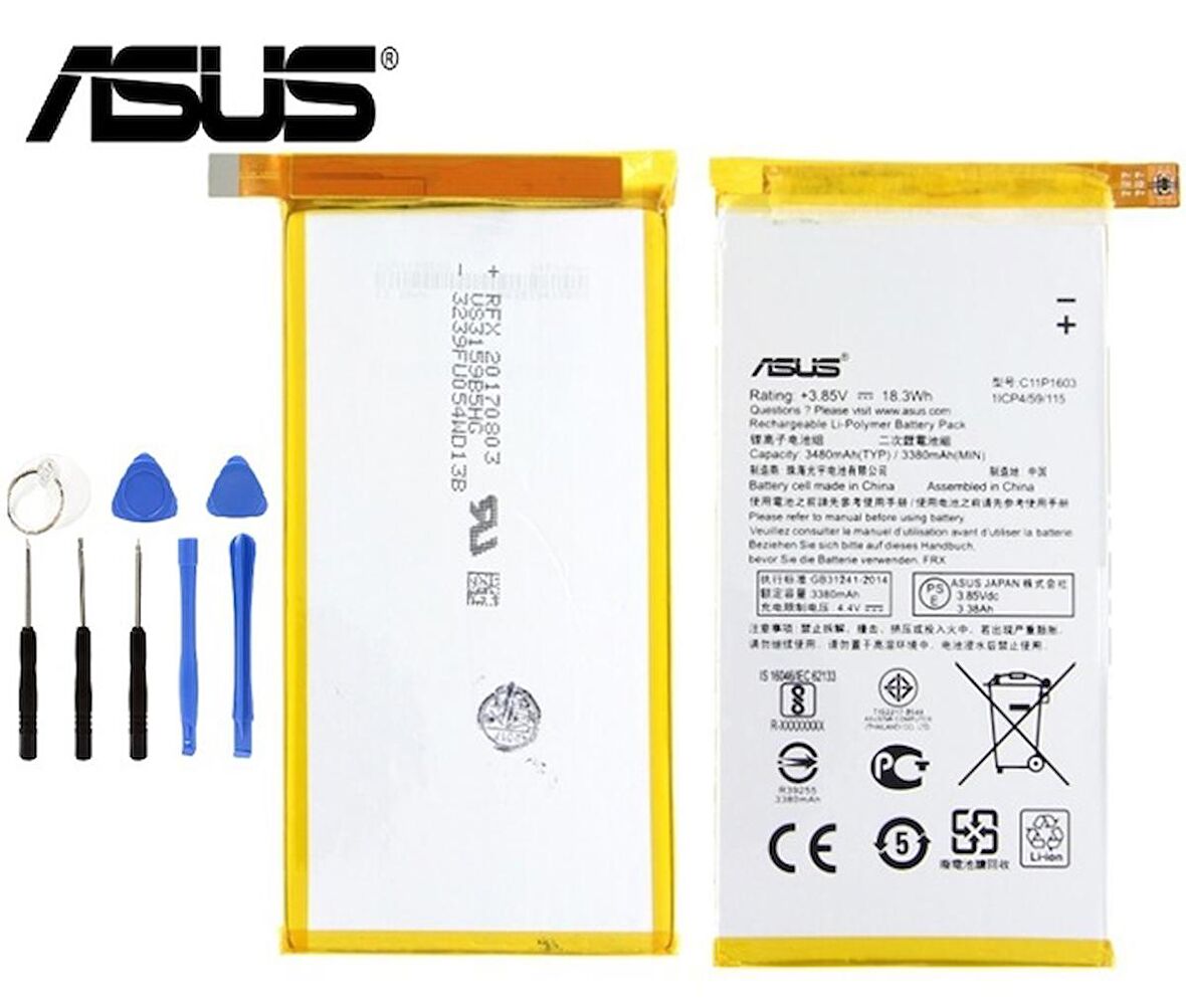 Asus Zenfone Deluxe Pil Batarya ZS570KL C11P1603 ve Tamir Seti