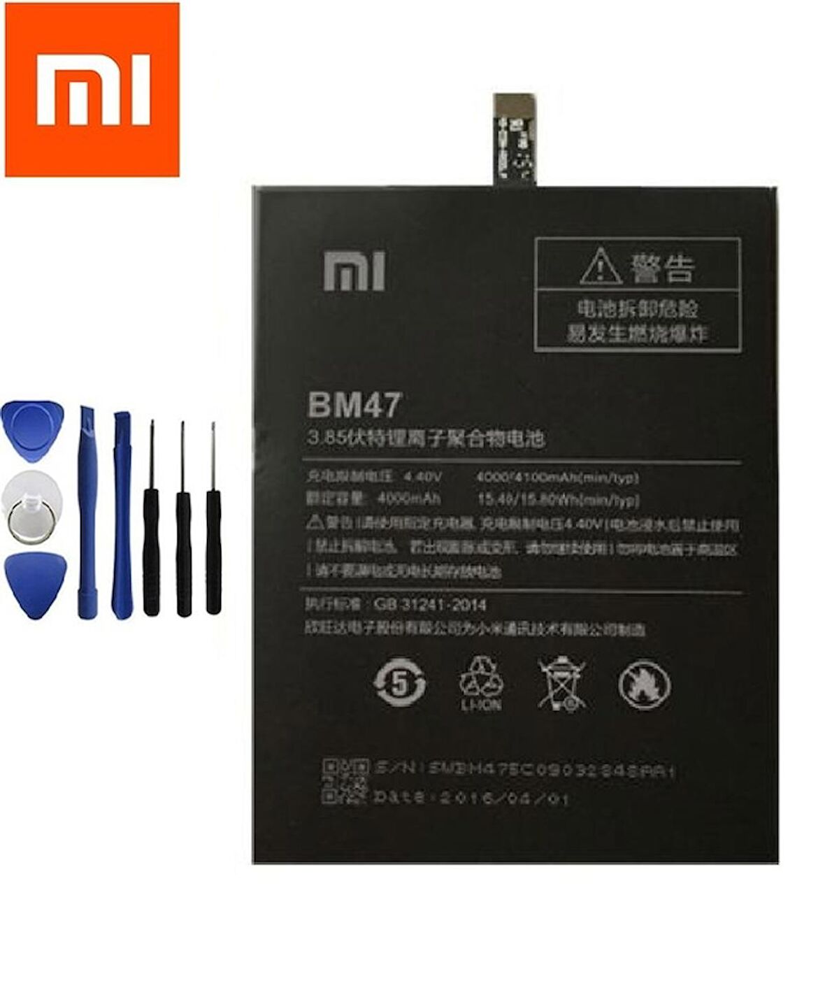 Xiaomi Redmi Mi 3/3S/4X Pil Batarya BM47 ve Tamir Seti
