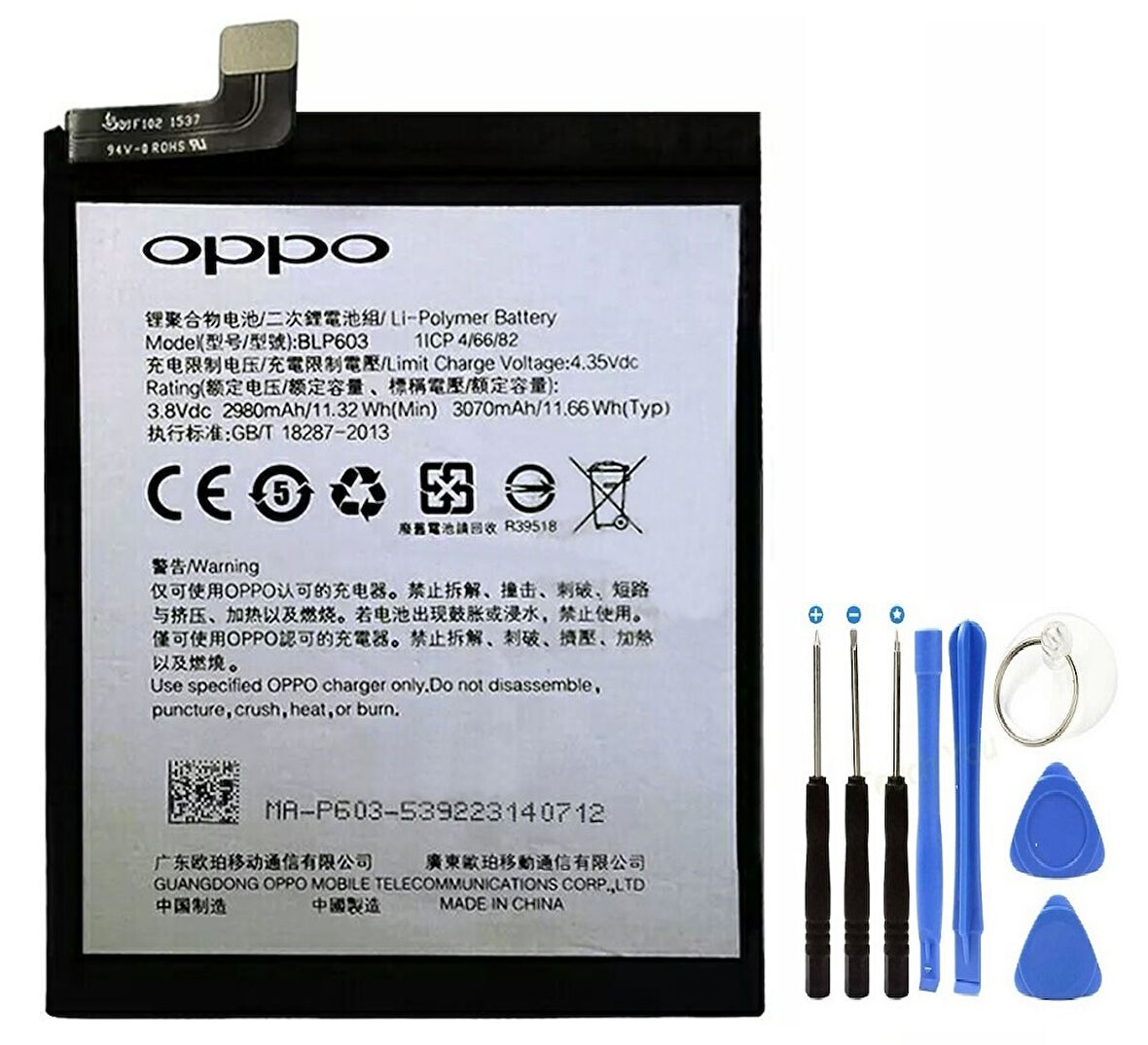 Oppo R7S R7ST R7SM Pil BLP603 Batarya ve Tamir Seti