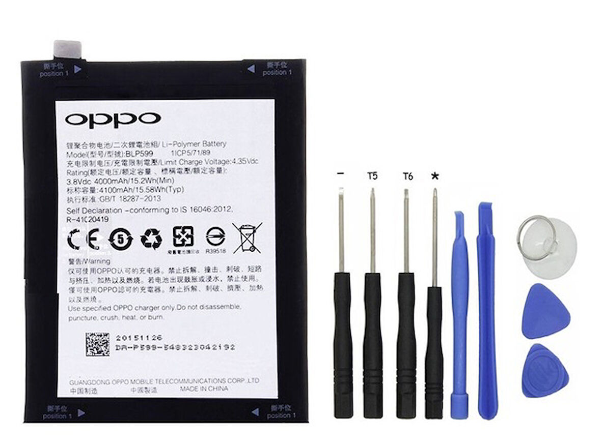 Oppo R7 Plus Pil Batarya BLP599 ve Tamir Seti