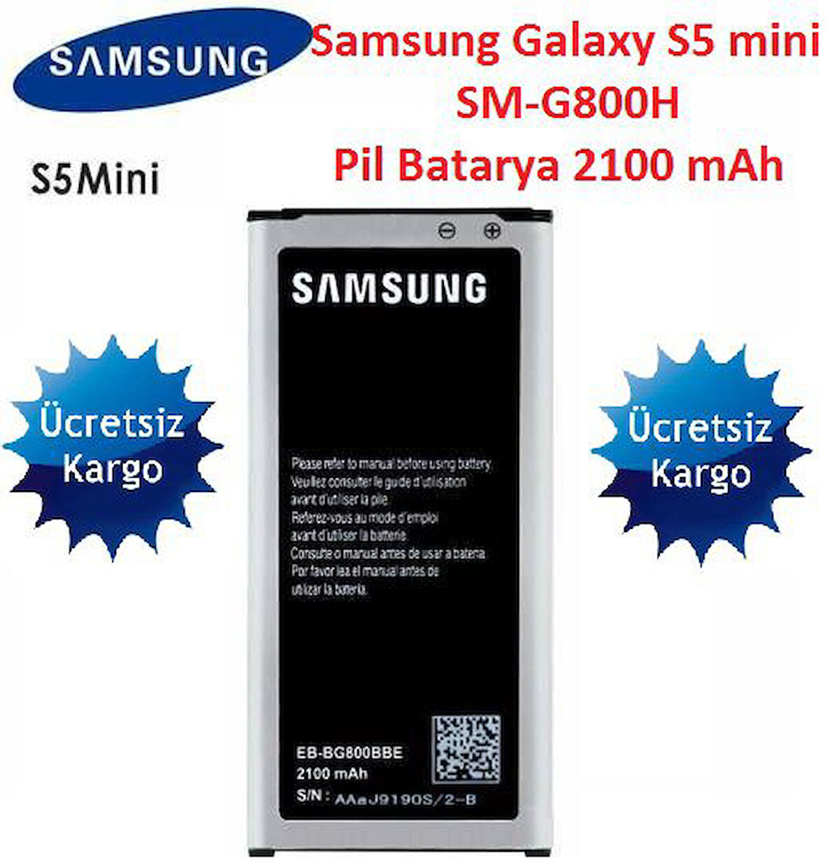 SAMSUNG S5 MİNİ BATARYA PİL G800 EB-BG800CBE