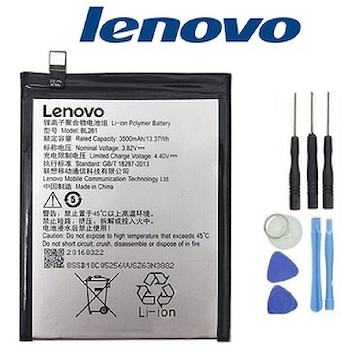 Lenovo Vibe K5 Note Pil Batarya BL261 ve Tamir seti
