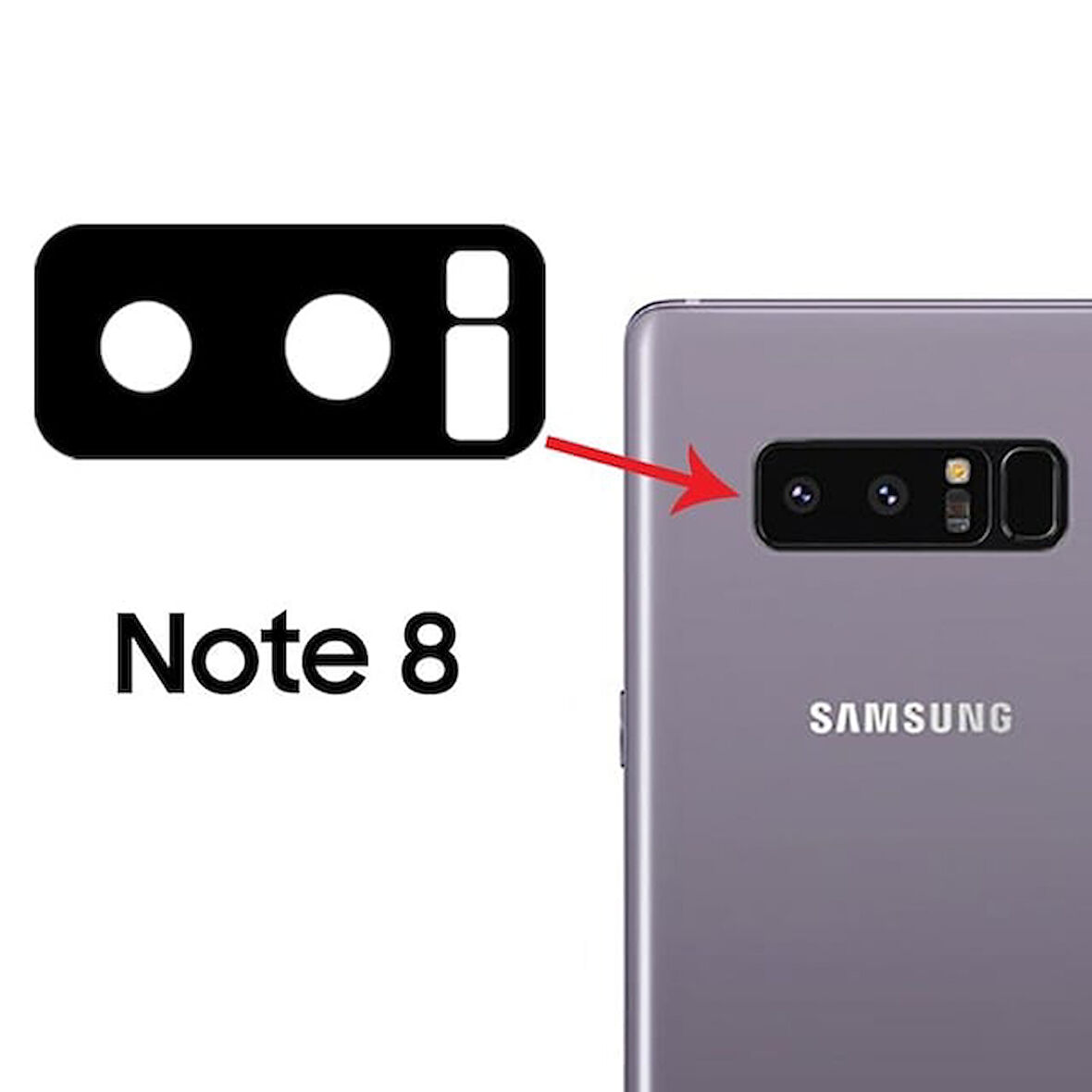 Samsung Galaxy Note 8 Kamera Lens Camı