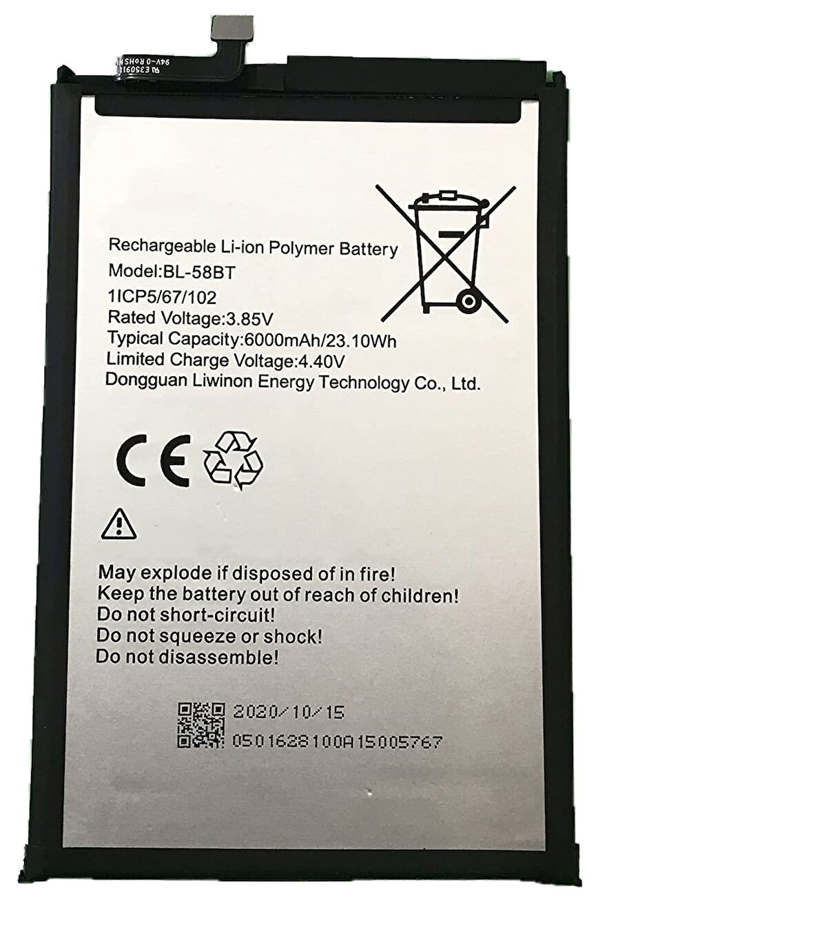 Tecno Spark 6 Air Pil Batarya BL-58BT