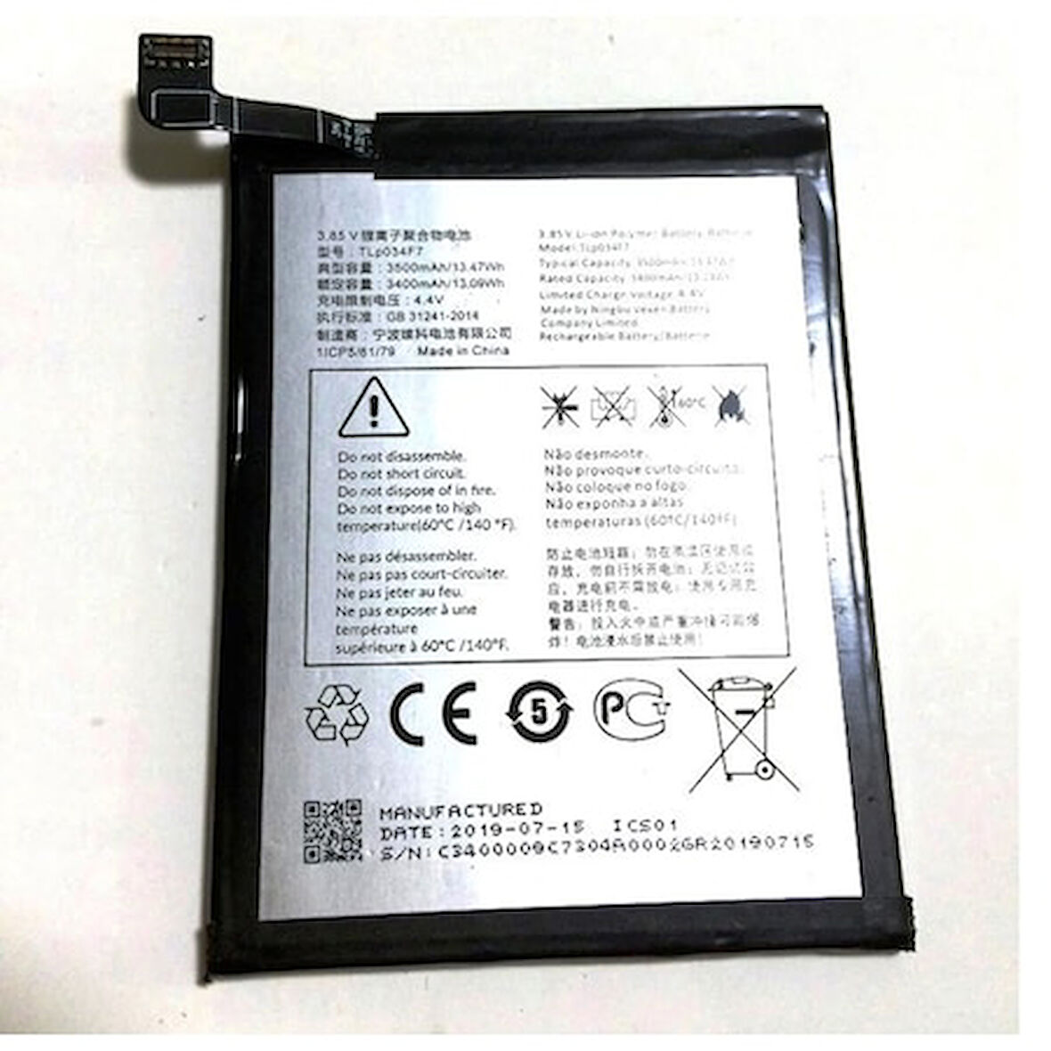 Alcatel 3 2019 Pil Batarya TLp034F1 5053Y 5053K 5039D