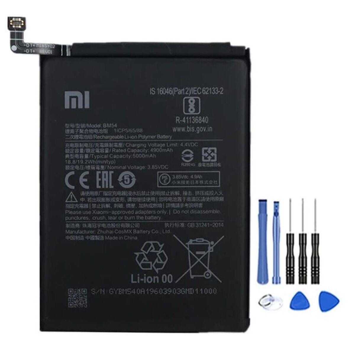 Xioami Note 9t 5g Pil Batarya Bm54 5000 Mah+ Tamir Seti