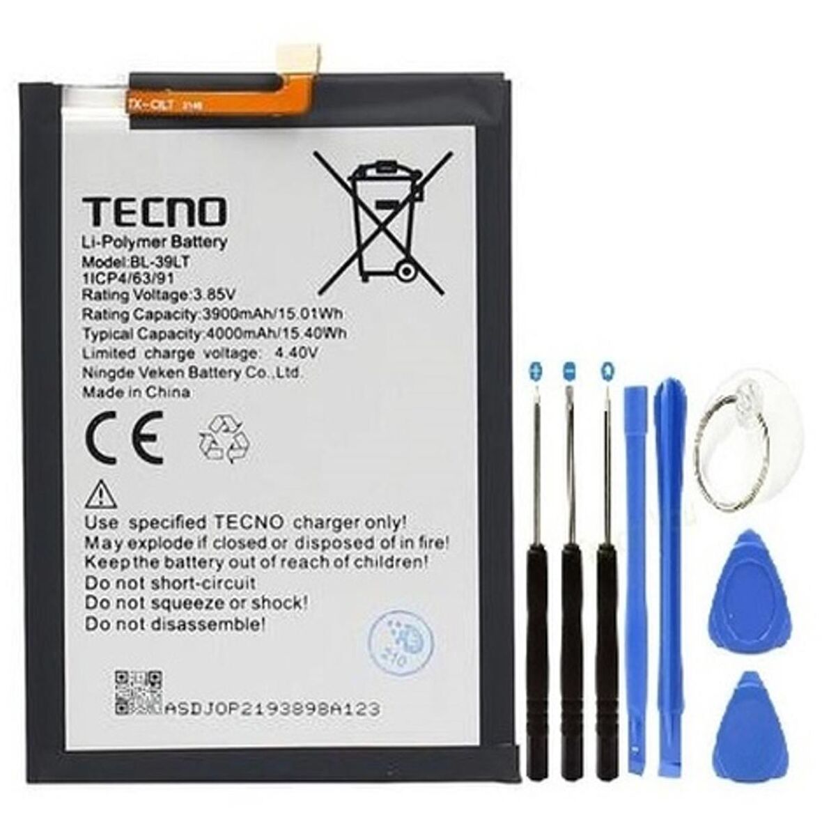 Tecno Spark 4 Pro Pil Batarya Bl-39lt+tamir Seti