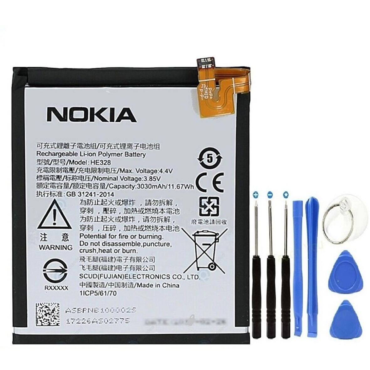 Nokia 8 Pil Batarya + Tamir Seti He328 3030mah