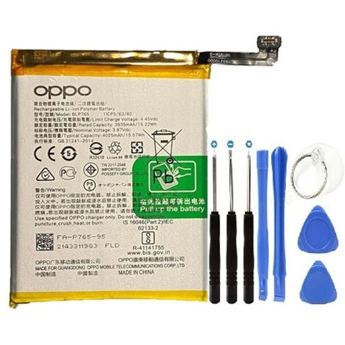Oppo A91 Pil Batarya + Tamir Seti Blp765 4025 Mah