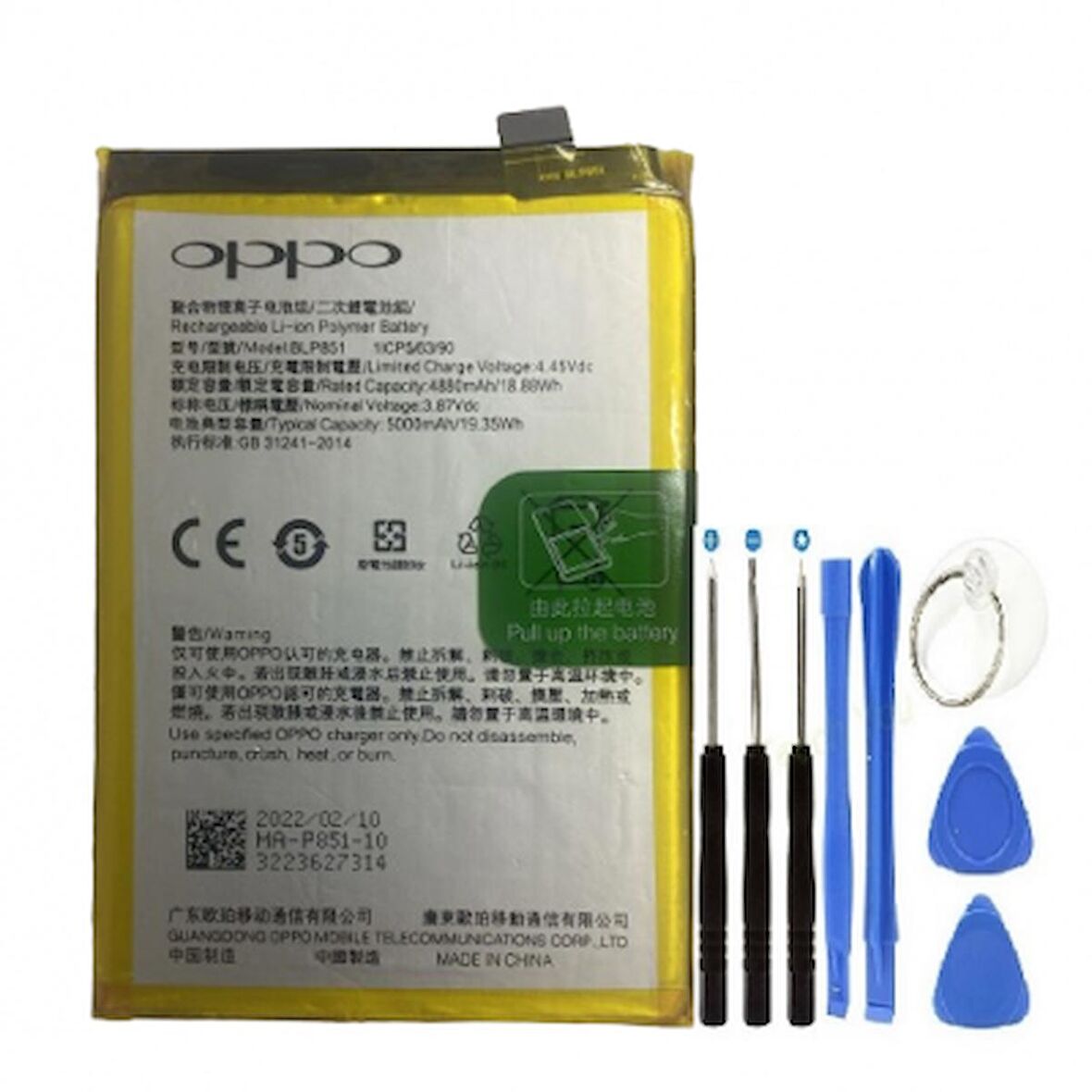 Oppo A74 Pil Batarya BLP851 5000 mAh+Tamir Seti