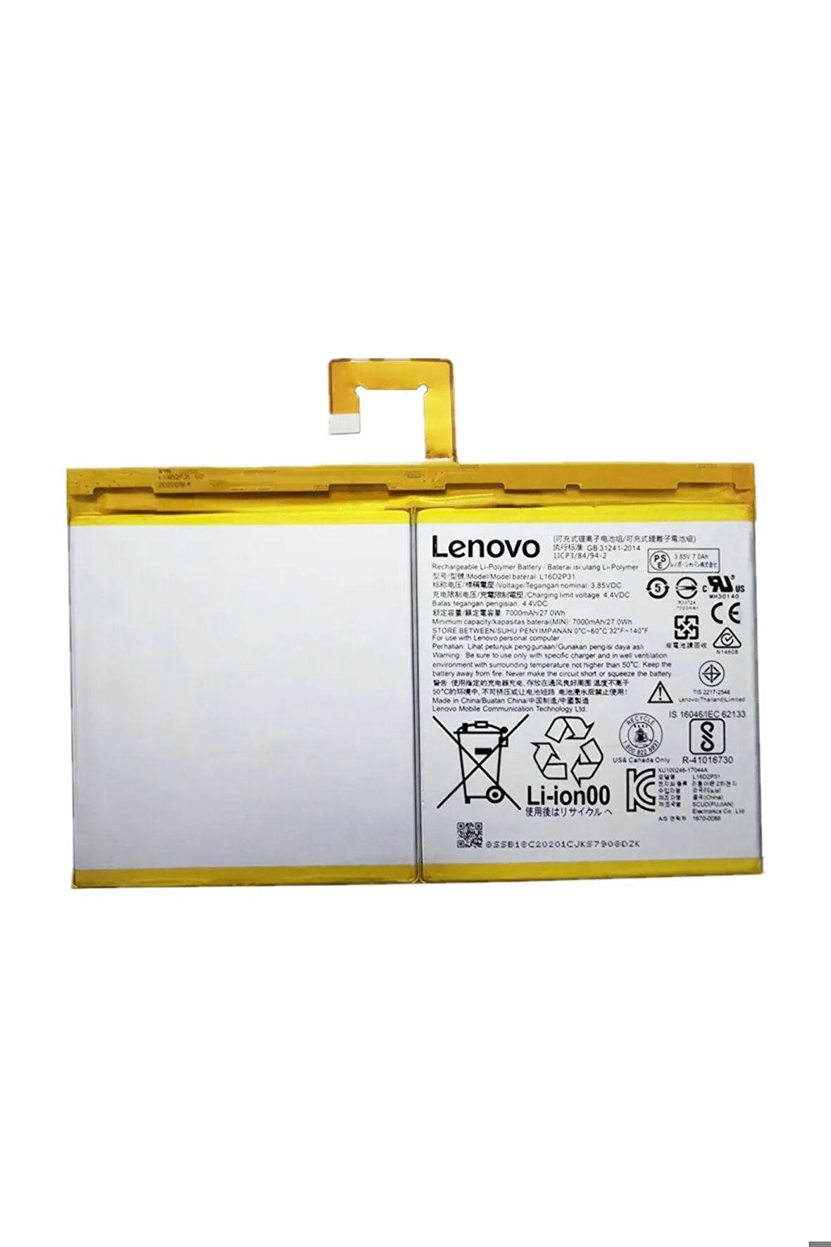 Lenovo Tab4 10 Plus Uyumlu TB-X704F X704L Pil Batarya L16D2P31 7000mAh