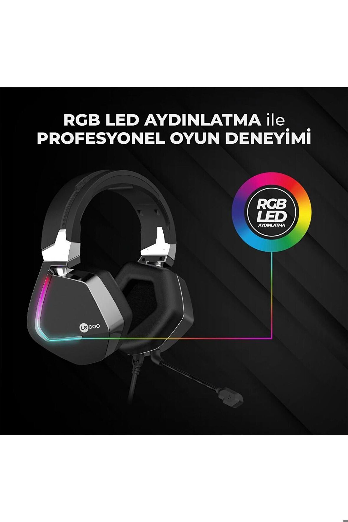 Lenovo Ht402 Kulak Üstü Rgb Gaming Oyuncu Kulaklığı 3.5mm Jack Usb