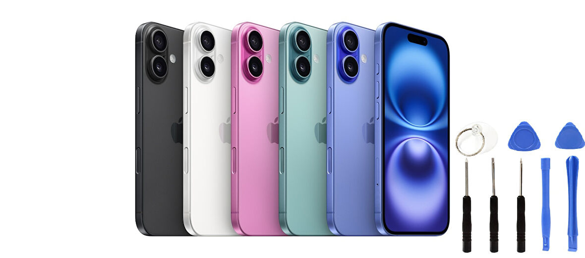 Apple İphone 16 Arka Kapak +B7000 Yapıştırıcı+Tamir Seti