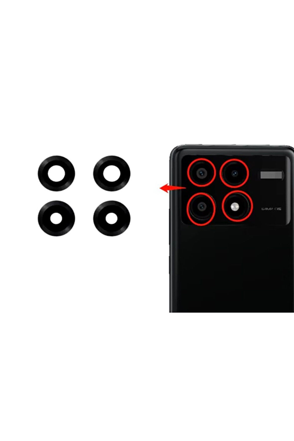 Xiaomi Uyumlu Poco X6 Pro Kamera Lensi Cam 2311DRK48G, 2311DRK48I