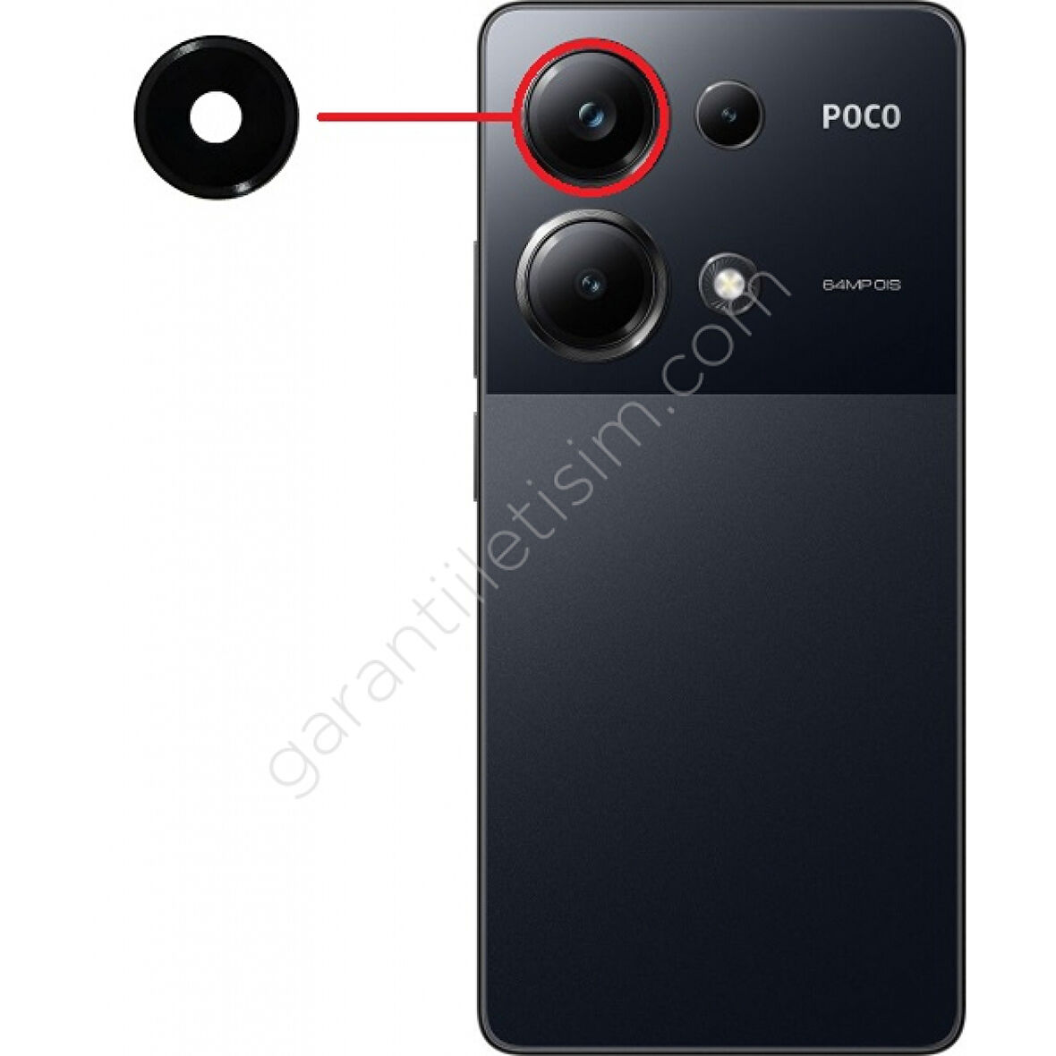 Poco M6 Pro Kamera Camı Üst