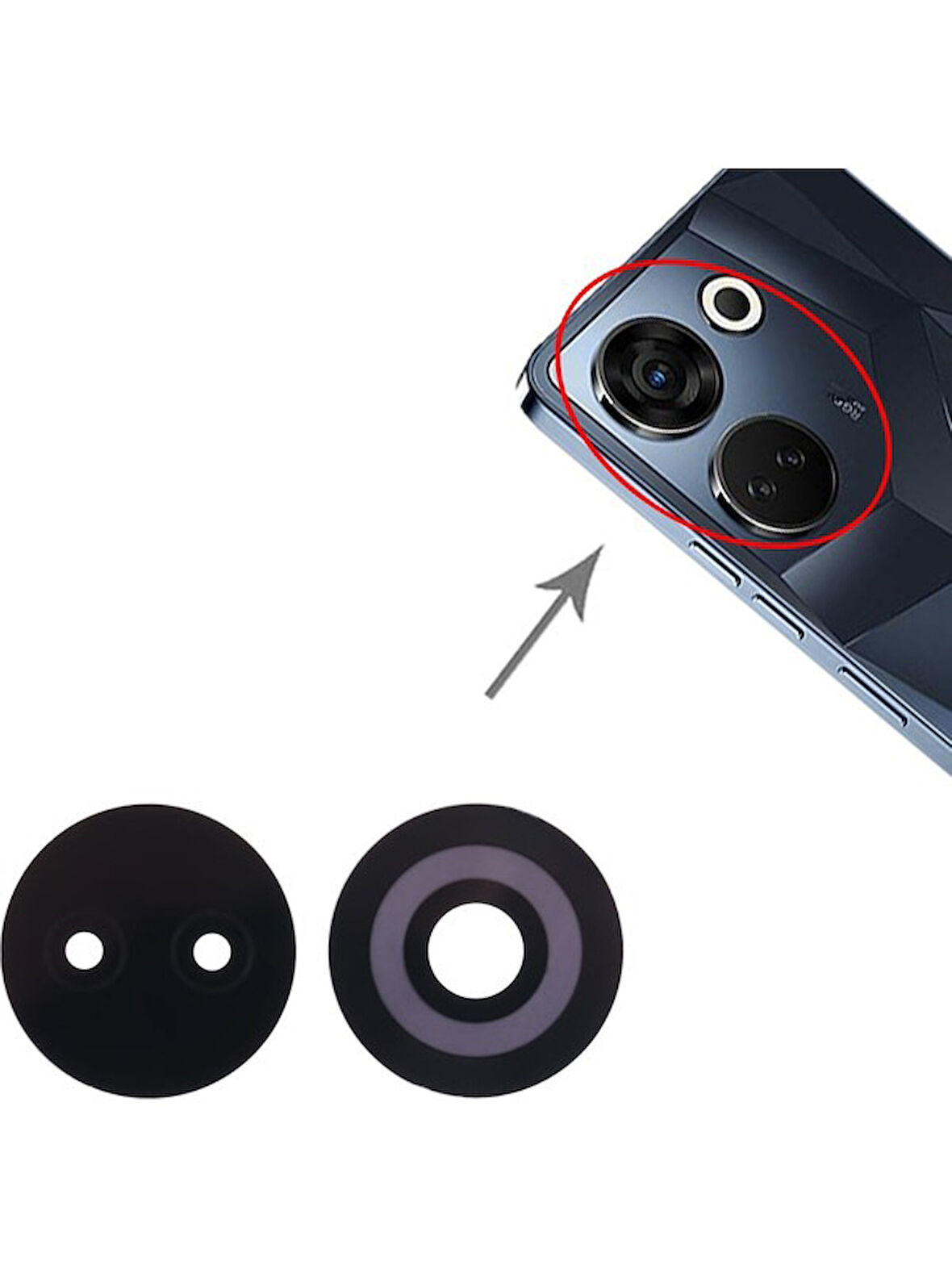 Tecno Uyumlu Camon 20 Pro Kamera Lensi Cam CK7N