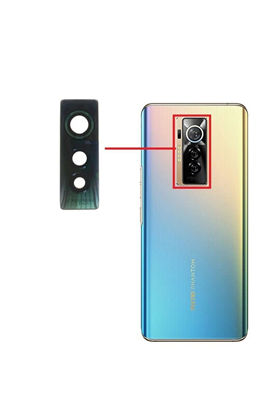 Tecno Phantom X Kamera Lensi Camı Ac8