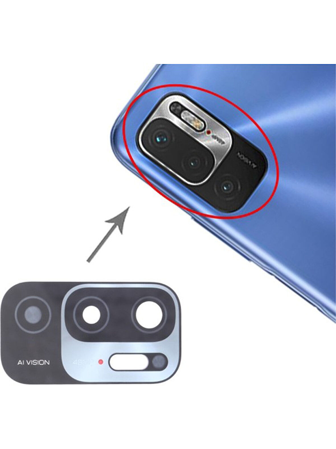 Xiaomi Redmi Note 10 5g Uyumlu Kamera Lensi Cam M2103K19G M2103K19C