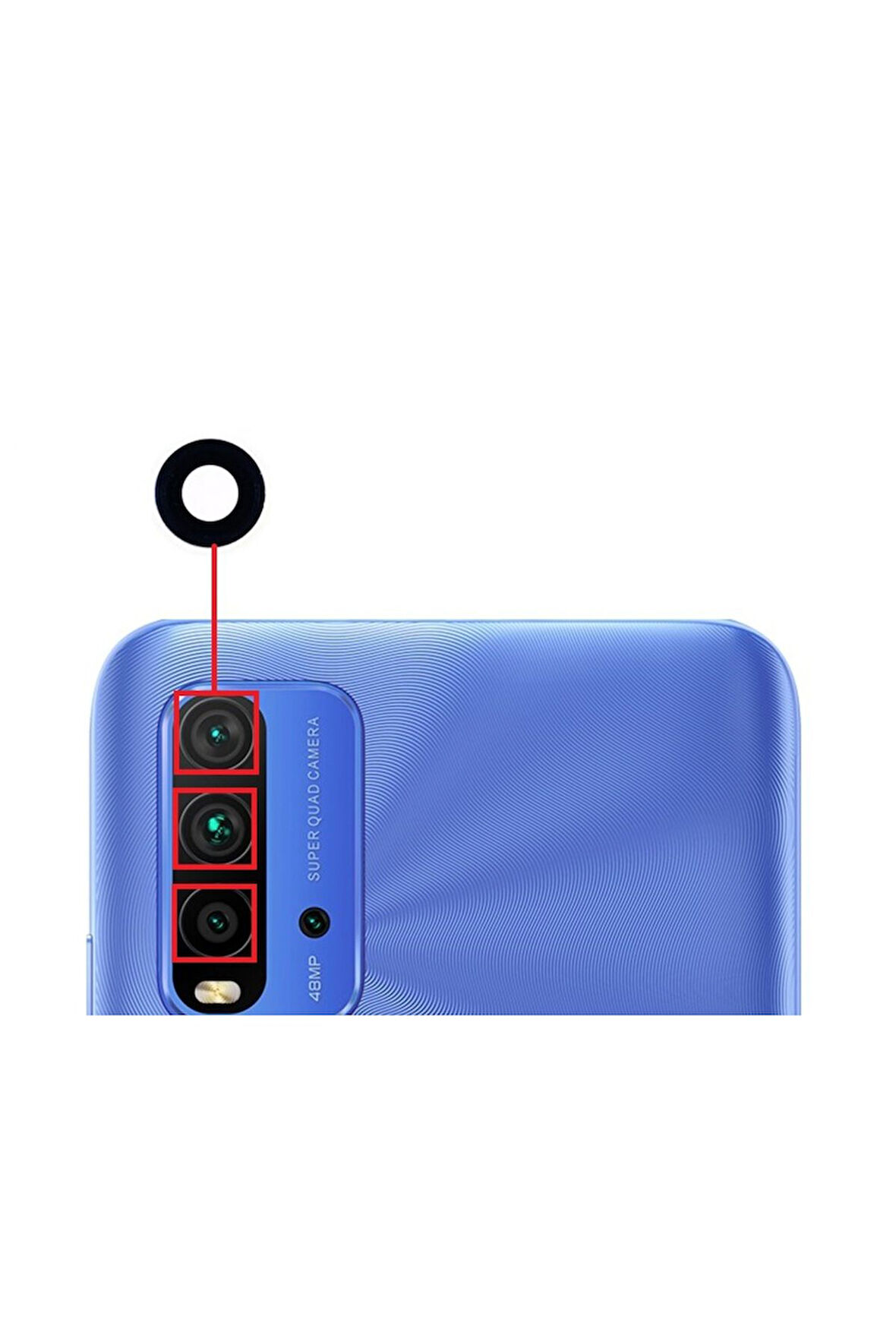Xiaomi Redmi 9T Uyumlu Kamera Lensi Camı M2010J19SG M2010J19SY