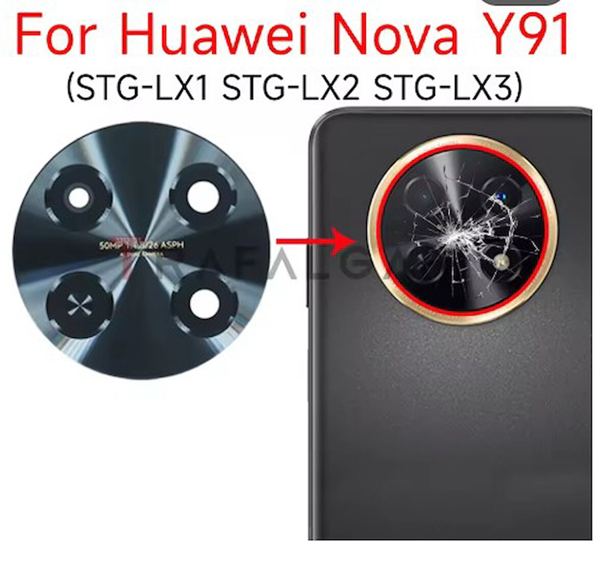 Huawei Nova Y91 arka kamera cam Lens Full  yapıştırıcı Sticker ile  STG-LX1 STG-LX2 için yedek