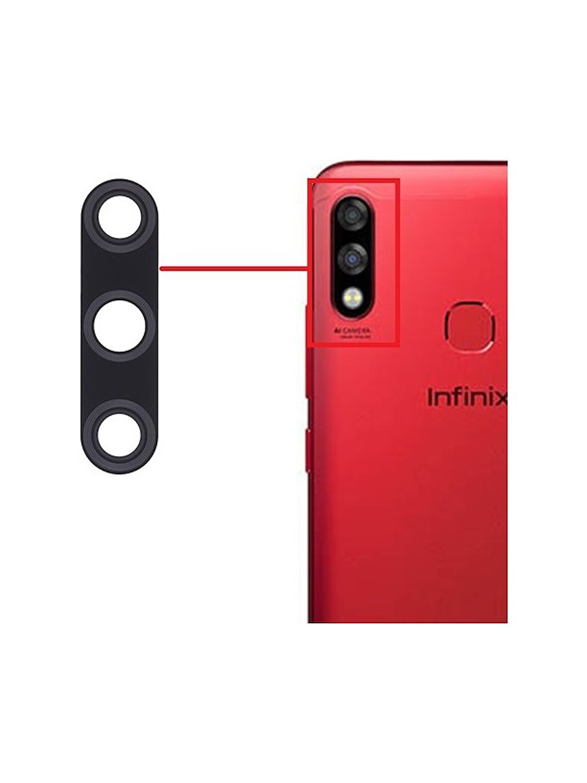 Infinix Hot 7 Pro Uyumlu Kamera Lensi Camı X625, X625B, X625, X625D