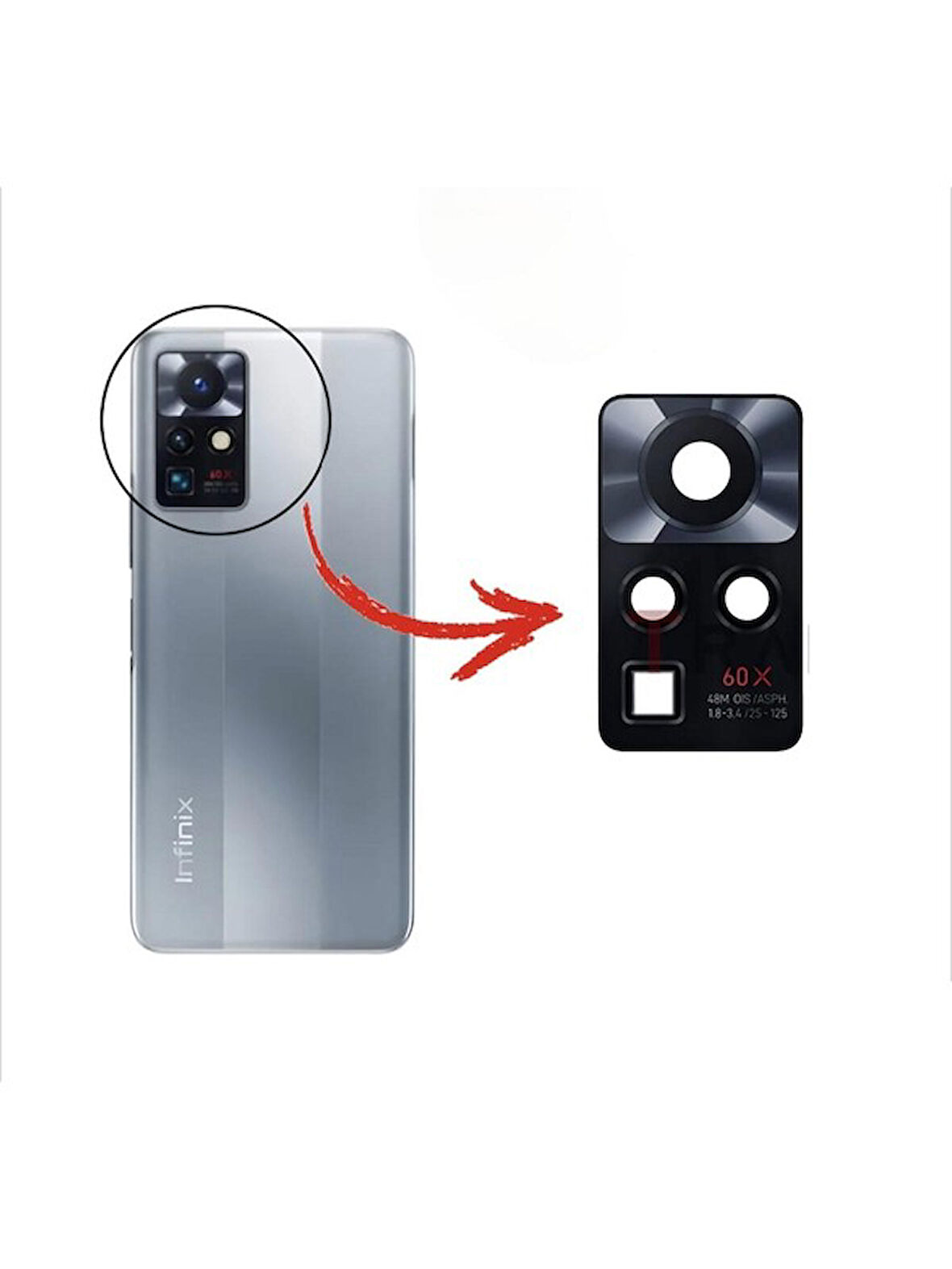 Infinix Zero x Neo Ile Uyumlu Kamera Camı X6810