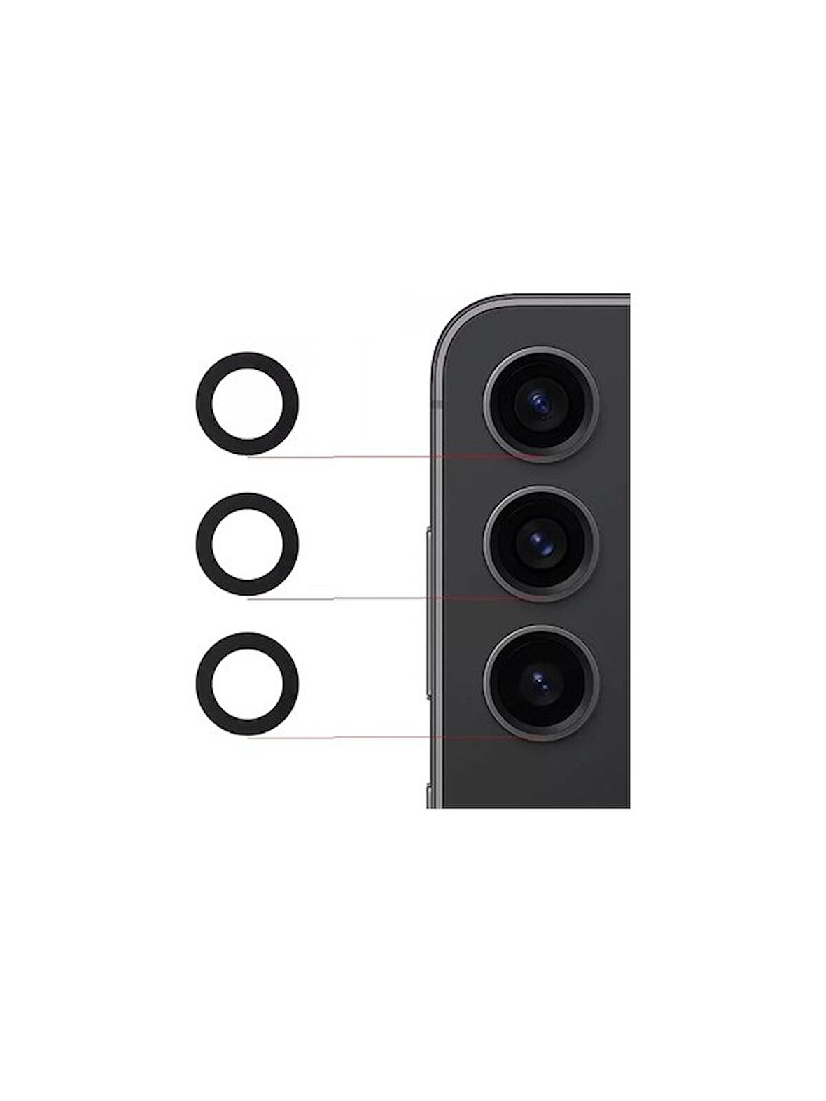 Samsung M55 (M556B) Uyumlu Kamera Camı Full