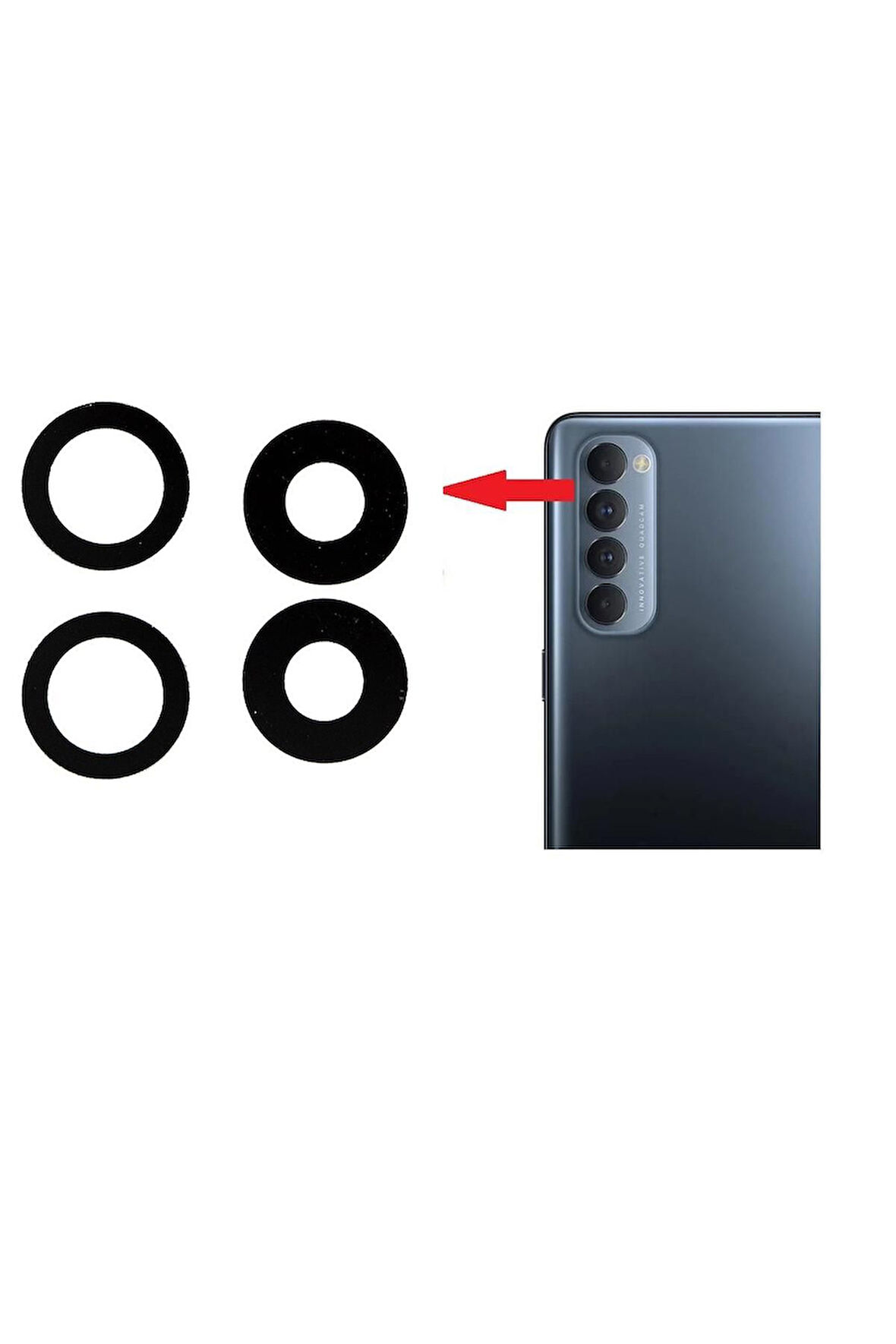 Oppo Reno 4 Pro İle Uyumlu Kamera Camı