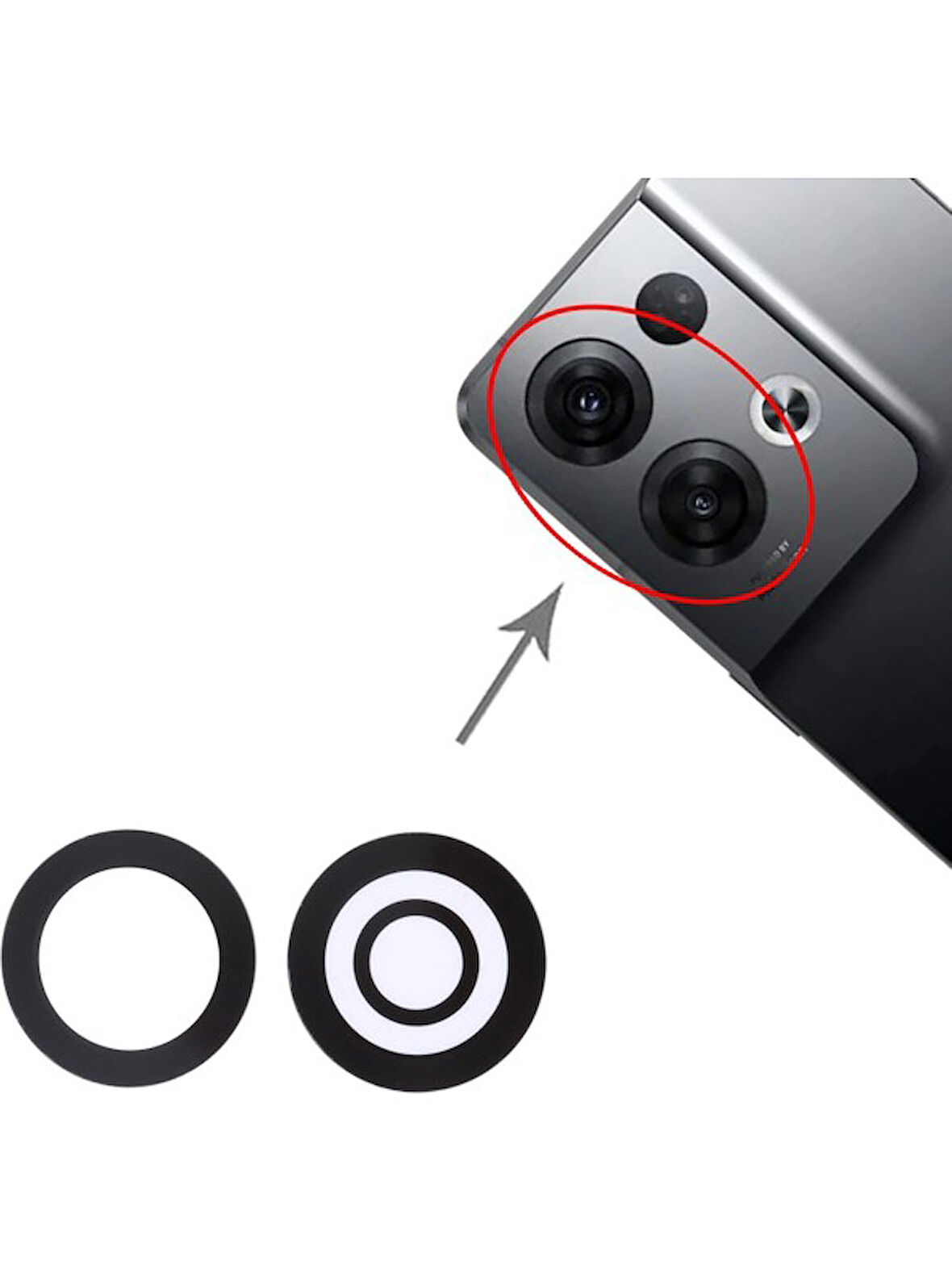 Oppo Uyumlu Reno8 Pro Kamera Lensi Cam CPH2357