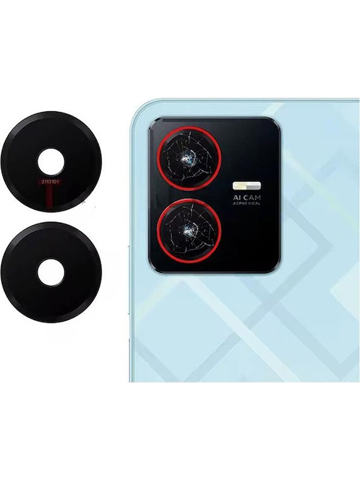 Vivo Y22 Y22S Ile Uyumlu Kamera Camı